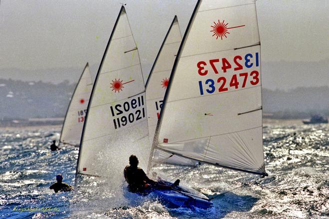 Lasers off Mooloolaba #3  - 1987 America’s cup © Kenyon Sports